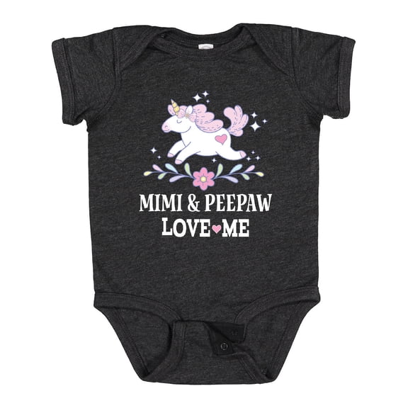 Inktastic Mimi and Peepaw Granddaughter Unicorn Girls Baby Bodysuit