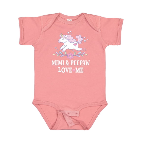 Inktastic Mimi and Peepaw Granddaughter Unicorn Girls Baby Bodysuit