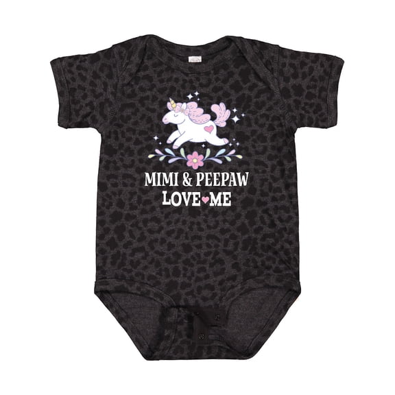 Inktastic Mimi and Peepaw Granddaughter Unicorn Girls Baby Bodysuit