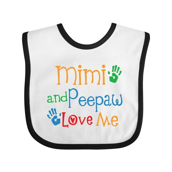 Inktastic Mimi and Peepaw Love Me Boys or Girls Baby Bib