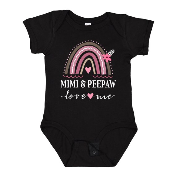Inktastic Mimi and Peepaw Love Me Granddaughter Rainbow Girls Baby Bodysuit