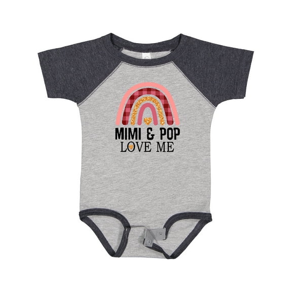 Inktastic Mimi and Pop Love Me Girls Granddaughter Rainbow Girls Baby Bodysuit