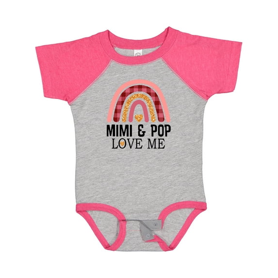 Inktastic Mimi and Pop Love Me Girls Granddaughter Rainbow Girls Baby Bodysuit