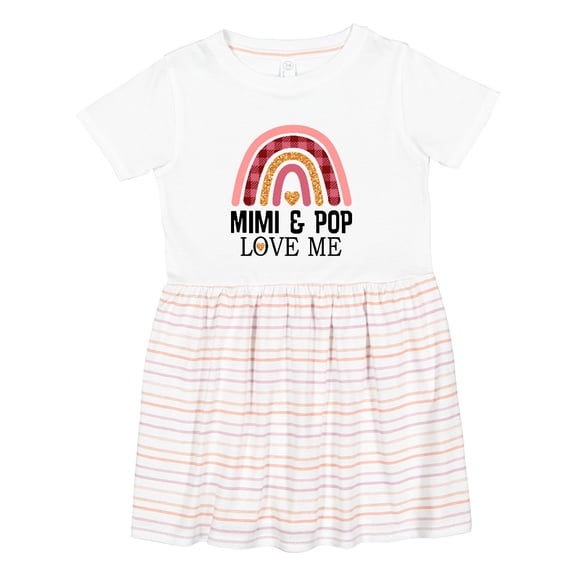 Inktastic Mimi and Pop Love Me Girls Granddaughter Rainbow Girls Toddler Dress