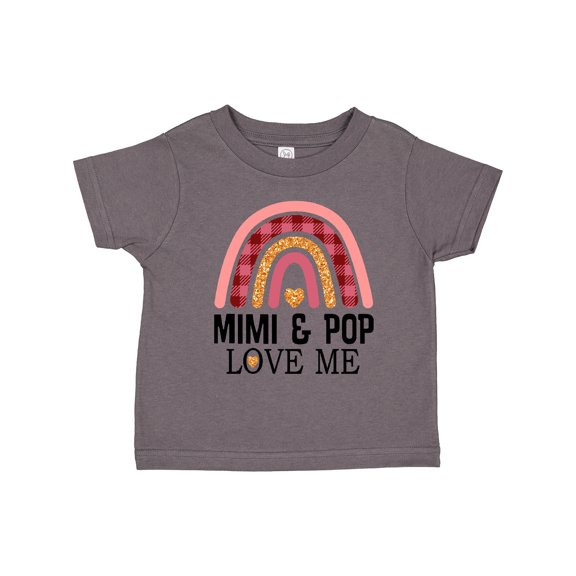 Inktastic Mimi and Pop Love Me Girls Granddaughter Rainbow Girls Toddler T-Shirt