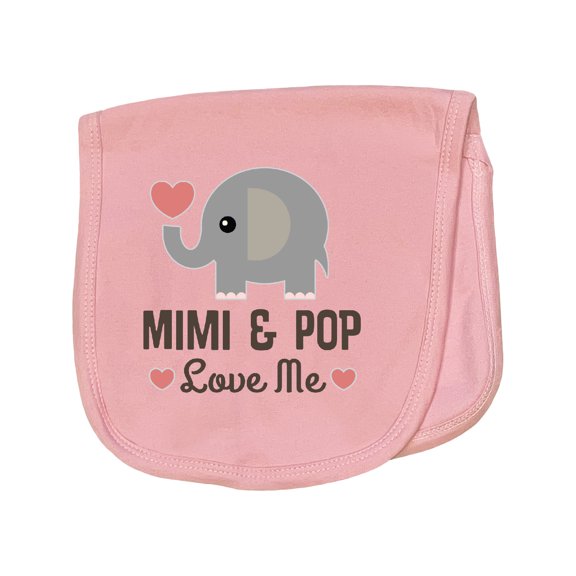 Inktastic Mimi and Pop Love Me Grandchild Baby Burp Cloth