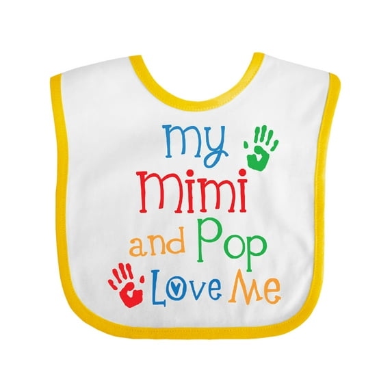 Inktastic Mimi and Pop Love Me Grandchild Boys or Girls Baby Bib