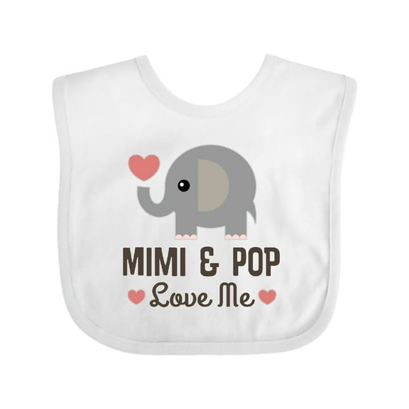 Inktastic Mimi and Pop Love Me Grandchild Boys or Girls Baby Bib