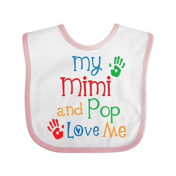 Inktastic Mimi and Pop Love Me Grandchild Boys or Girls Baby Bib