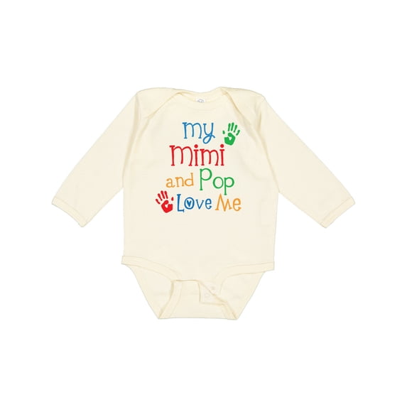 Inktastic Mimi and Pop Love Me Grandchild Boys or Girls Long Sleeve Baby Bodysuit