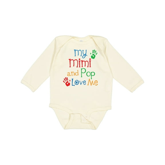 Inktastic Mimi and Pop Love Me Grandchild Boys or Girls Long Sleeve Baby Bodysuit