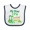 thumbnail image 1 of Inktastic Mimi and Pop Love Me Grandson Dinosaur Boys Baby Bib, 1 of 4