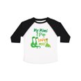 thumbnail image 1 of Inktastic Mimi and Pop Love Me Grandson Dinosaur Boys Toddler T-Shirt, 1 of 5