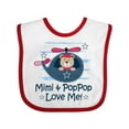 thumbnail image 1 of Inktastic Mimi and Poppop Love Me Boys Baby Bib, 1 of 4