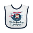 thumbnail image 1 of Inktastic Mimi and Poppop Love Me Boys Baby Bib, 1 of 4