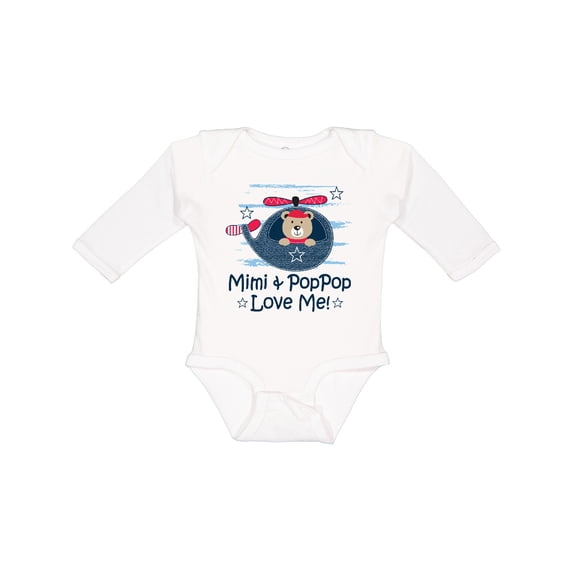 Inktastic Mimi and PopPop Love Me Boys Long Sleeve Baby Bodysuit