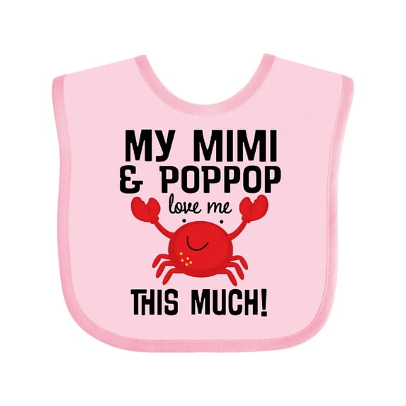 Inktastic Mimi and PopPop Love Me Boys or Girls Baby Bib