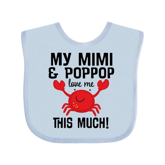 Inktastic Mimi and PopPop Love Me Boys or Girls Baby Bib