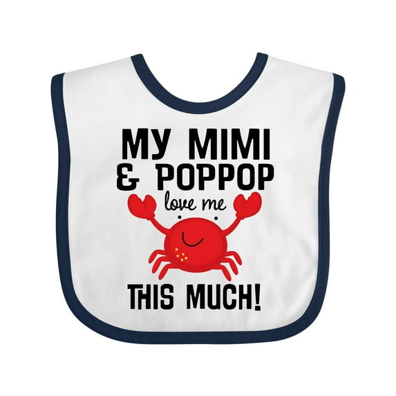 Inktastic Mimi and PopPop Love Me Boys or Girls Baby Bib