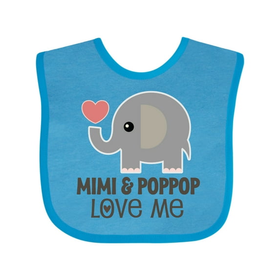 Inktastic Mimi and PopPop Love Me Boys or Girls Baby Bib