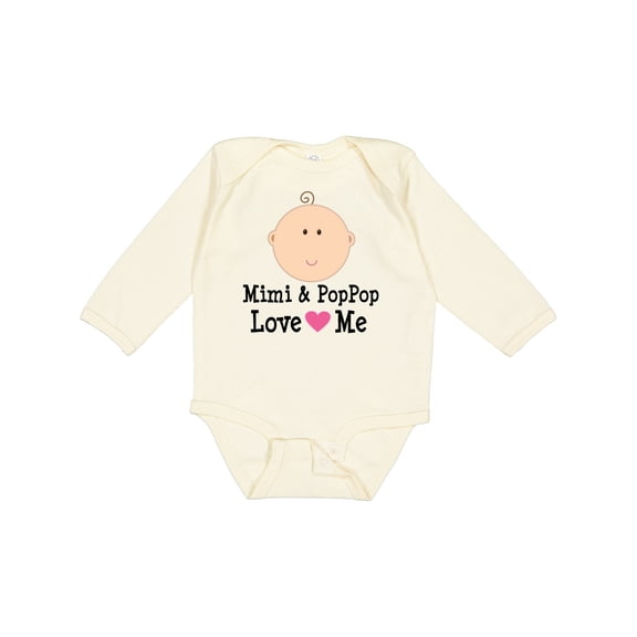 Inktastic Mimi and Poppop Love Me Grandchild Boys or Girls Long Sleeve Baby Bodysuit