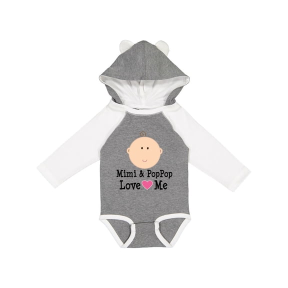 Inktastic Mimi and Poppop Love Me Grandchild Boys or Girls Long Sleeve Baby Bodysuit