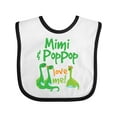 thumbnail image 1 of Inktastic Mimi and Poppop Love Me Grandson Dinosaur Boys Baby Bib, 1 of 4
