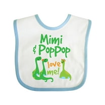 Inktastic Mimi and Poppop Love Me Grandson Dinosaur Boys Baby Bib