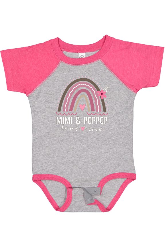 Mimi and PopPop Love Me Rainbow Girls Baby Bodysuit