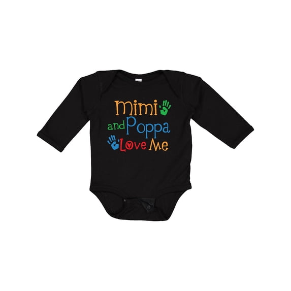 Inktastic Mimi and Poppa Love Me Boys or Girls Long Sleeve Baby Bodysuit