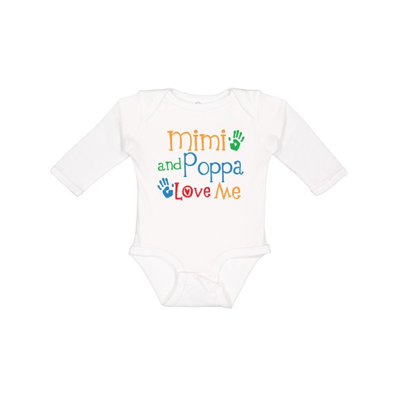 Inktastic Mimi and Poppa Love Me Boys or Girls Long Sleeve Baby Bodysuit