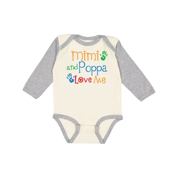Inktastic Mimi and Poppa Love Me Boys or Girls Long Sleeve Baby Bodysuit