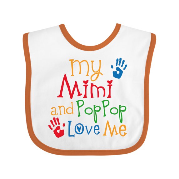 Inktastic Mimi and Poppop Love Me Boys or Girls Baby Bib