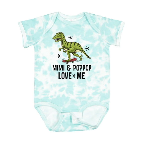 Inktastic Mimi and Poppop Love Me Dinosaur Boys Baby Bodysuit