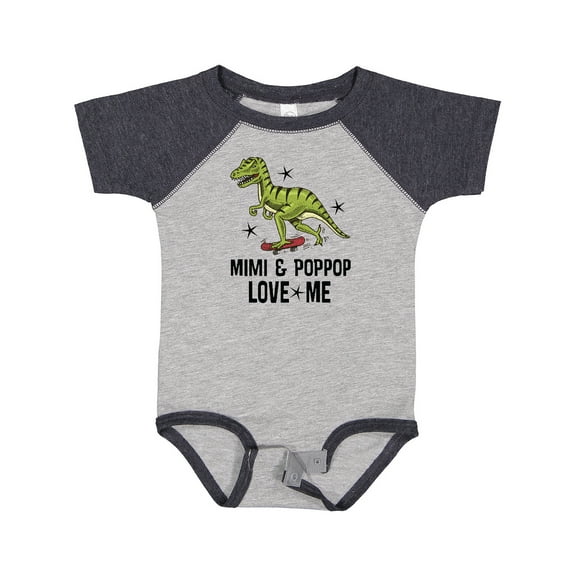 Inktastic Mimi and Poppop Love Me Dinosaur Boys Baby Bodysuit