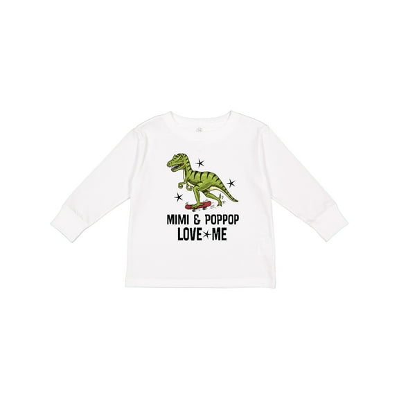 Inktastic Mimi and Poppop Love Me Dinosaur Boys Long Sleeve Toddler T-Shirt