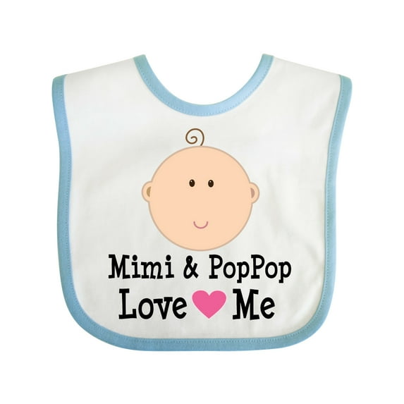 Inktastic Mimi and Poppop Love Me Grandchild Boys or Girls Baby Bib