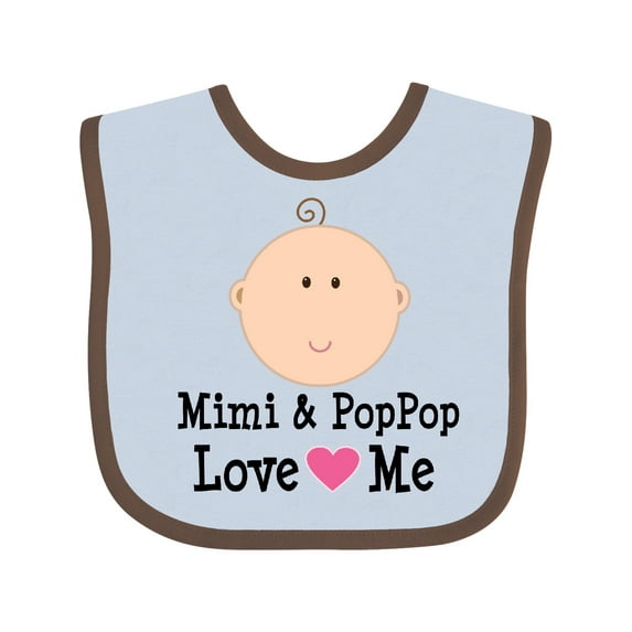 Inktastic Mimi and Poppop Love Me Grandchild Boys or Girls Baby Bib