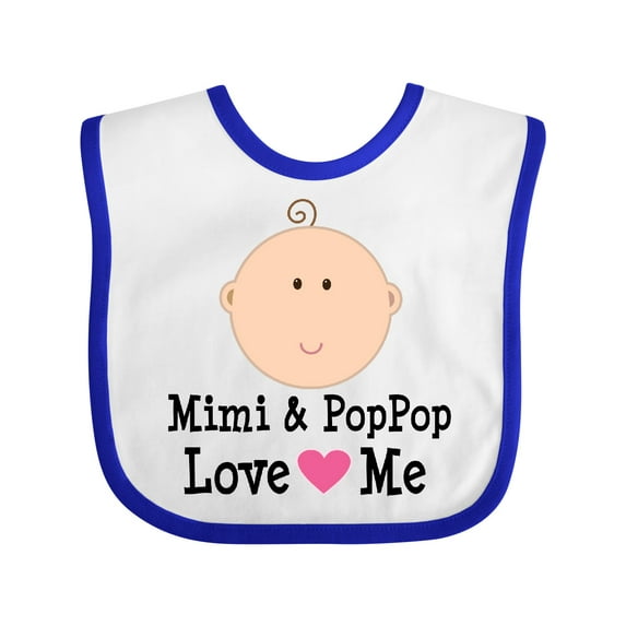 Inktastic Mimi and Poppop Love Me Grandchild Boys or Girls Baby Bib