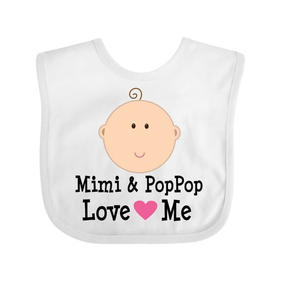 Inktastic Mimi and Poppop Love Me Grandchild Boys or Girls Baby Bib