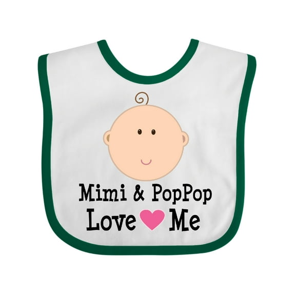 Inktastic Mimi and Poppop Love Me Grandchild Boys or Girls Baby Bib
