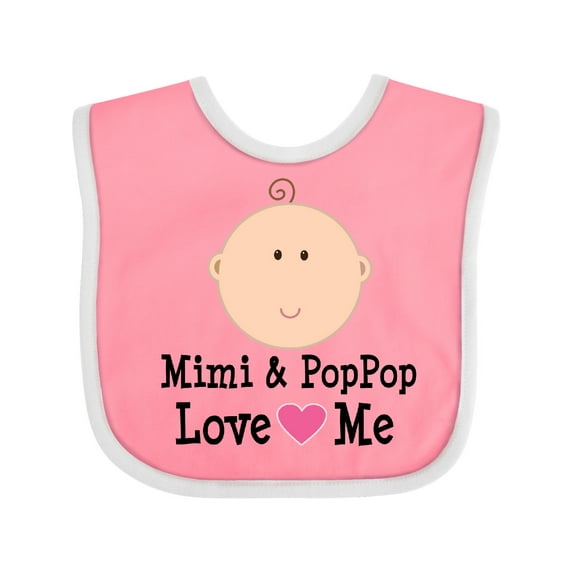 Inktastic Mimi and Poppop Love Me Grandchild Boys or Girls Baby Bib
