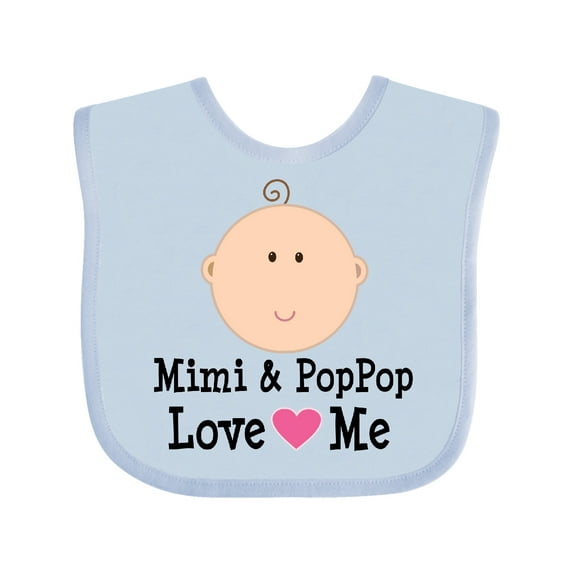 Inktastic Mimi and Poppop Love Me Grandchild Boys or Girls Baby Bib