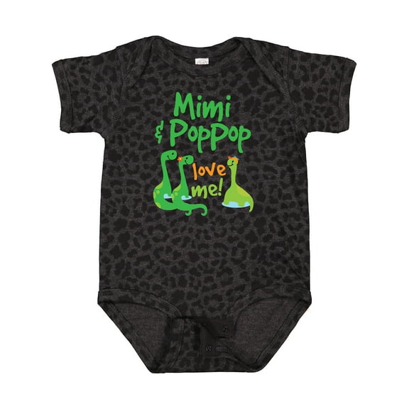 Inktastic Mimi and Poppop Love Me Grandson Dinosaur Boys Baby Bodysuit