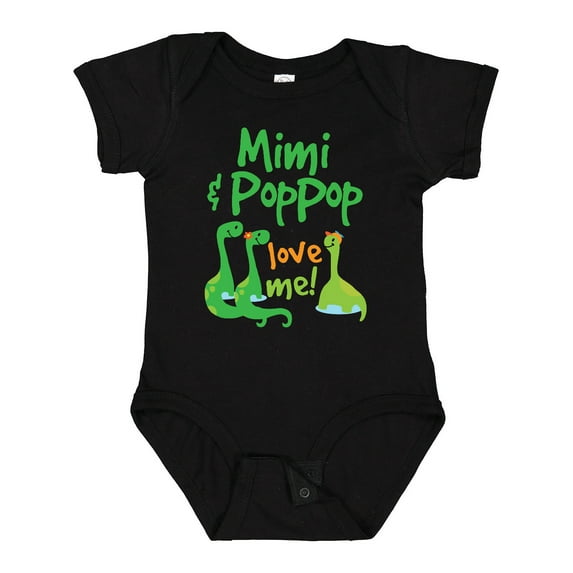 Inktastic Mimi and Poppop Love Me Grandson Dinosaur Boys Baby Bodysuit