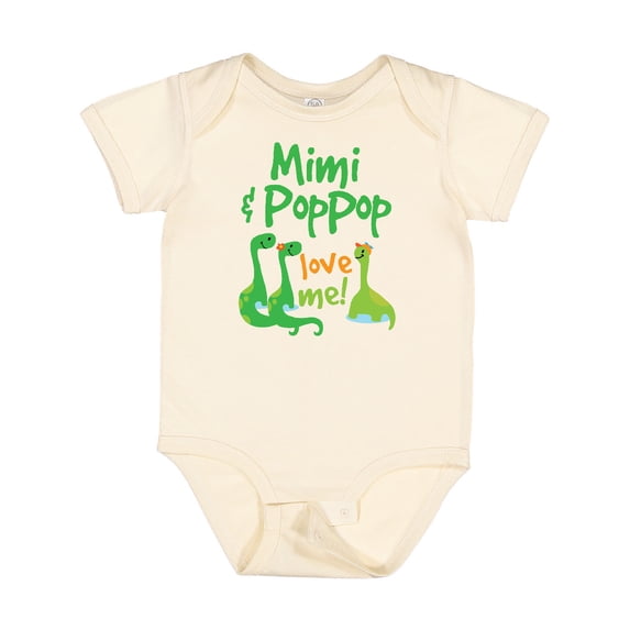 Inktastic Mimi and Poppop Love Me Grandson Dinosaur Boys Baby Bodysuit