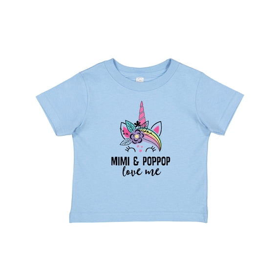 Inktastic Mimi and Poppop Love Me Unicorn Girls Baby T-Shirt