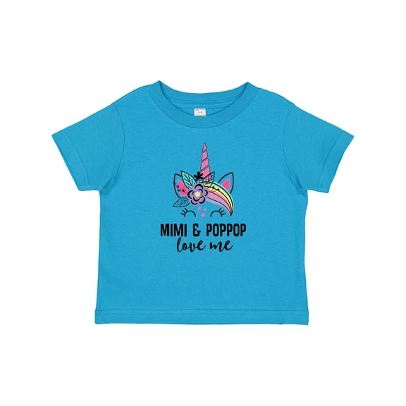 Inktastic Mimi and Poppop Love Me Unicorn Girls Baby T-Shirt