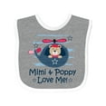 thumbnail image 1 of Inktastic Mimi and Poppy Love Me Grandchild Boys Baby Bib, 1 of 4