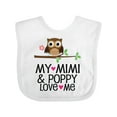 thumbnail image 1 of Inktastic Mimi and Poppy Love Me Grandchild Owl Girls Baby Bib, 1 of 4